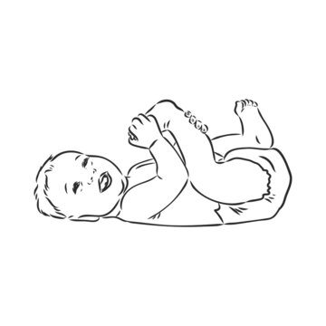 recommend clip art: Baby figure. Front, side and back view. Beautiful body boy, character child, vector illustration