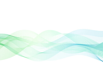 Abstract wave flow line isolated on white background. Wavy fluid pattern design. Modern concept for presentation, banner, backdrop. Vector illustration of gradient dynamic swoosh