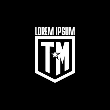 TM initial gaming logo with shield and star style design