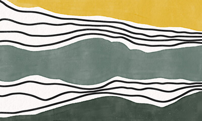 Watercolor art background. Wallpaper design with paint brush. Earth tone blue, pink, beige watercolor Illustration for prints, wall art, cover and invitation cards.