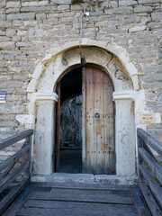 Fototapeta na wymiar Entrance to medieval ottoman fortress Srebrenik near town of Srebrenik