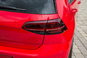 Red backlight of a modern car