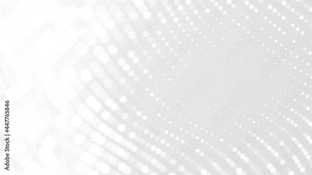 Poster dot white gray wave light technology texture background. abstract big data digital concept. 3d rende