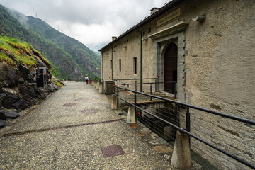 The ramp inside Fort Bard, a military fortress built in 19th and now one of the most visited tourist attraction of Aosta Valley, Italy
