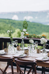 Boho wedding table for a newlywed banquet.