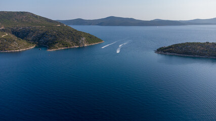lonely boat in the ocean