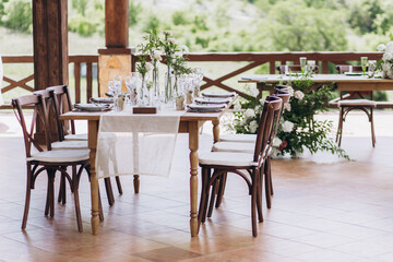 Boho wedding table for a newlywed banquet.