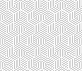 Abstract geometric pattern with stripes, lines. Seamless vector background. White and gray ornament. Simple lattice graphic design.