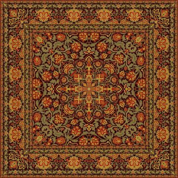 Oriental ornamental carpet.