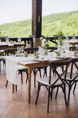 Boho wedding table for a newlywed banquet.