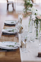 Boho wedding table for a newlywed banquet.