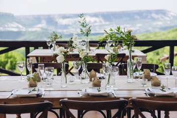 Boho wedding table for a newlywed banquet.