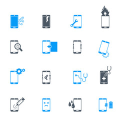 Fototapeta premium Smartphone repair icon set. Vector illustration 