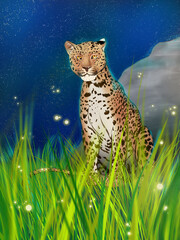 Leopard im Gras