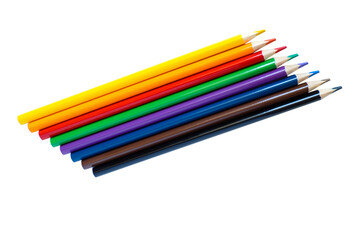 Colored pencils isolated on a white background. School supplies