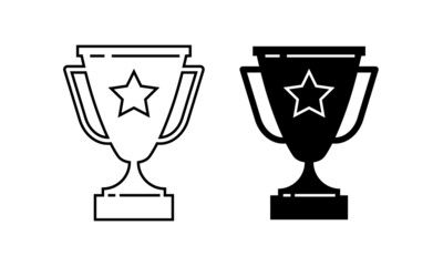 Trophy Winner victory cup icons on white background. Vector illustration.