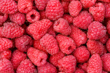 Red raspberries macro. Texture- raspberry.Photo of raspberry