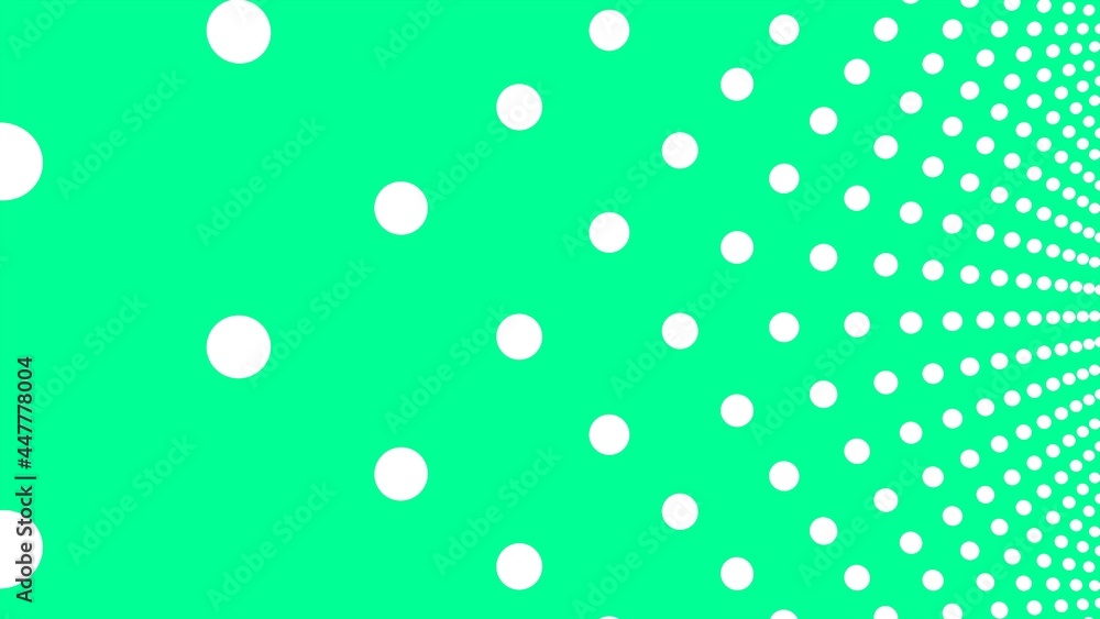 Poster white circles on a green background. background or desktop wallpaper. rendering an image.