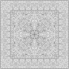 Oriental floral design for carpet. 
