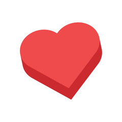 Heart vector icon. Flat style 3d illustration. Love representation. Valentine's day symbol.