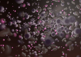 Abstract 3d rendering of spheres. Floating particles in space.