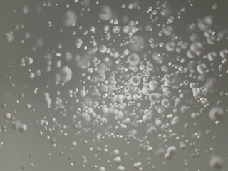 Abstract 3d rendering of spheres. Floating particles in space.