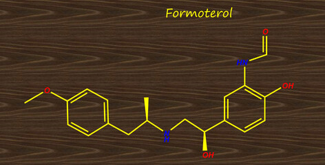 Formoterol, also known as eformoterol, is a long-acting β2 agonist (LABA) used as a bronchodilator in the management of asthma and COPD - obrazy, fototapety, plakaty