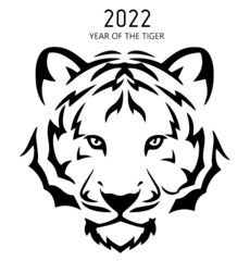 
Zodiac 2022 beautiful tiger year of the tiger. Depicted cartoon tiger vector graphics.