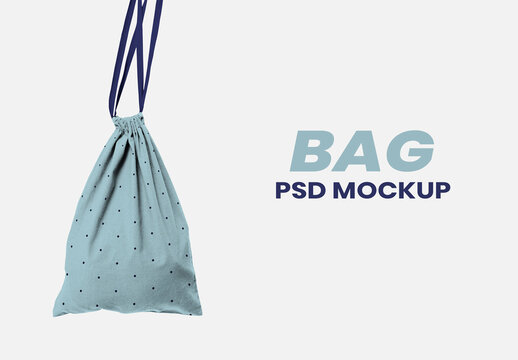 Drawstring Pouch Bag Mockup