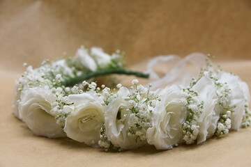 white flower crown