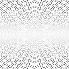 Abstract architectural white background. Diminishing perspective.