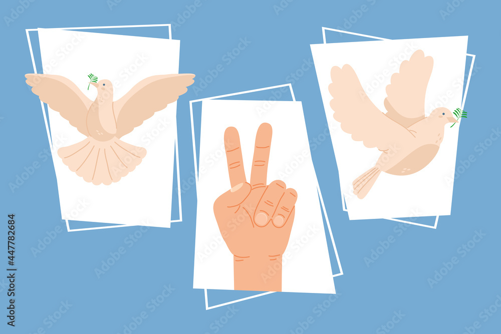 Sticker three day of peace icons