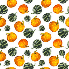 Pumpkins vegetable  seamless background