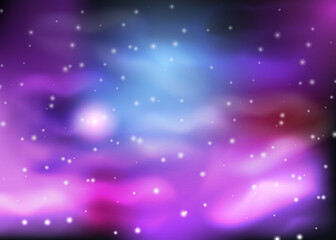 Fototapeta na wymiar Colorful space galaxy background with shining stars, stardust and nebula