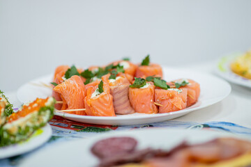 sushi with salmon