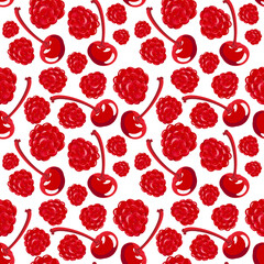 Cherries with raspberries