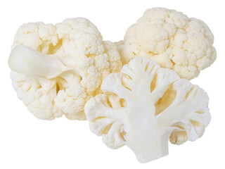 Cauliflower isolated on white background. Clipping Path