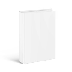 Blank hard cover book mockup isolated on white background. Vector illustration. It can be used for promo, ad and etc. Ready for your design. EPS10.	