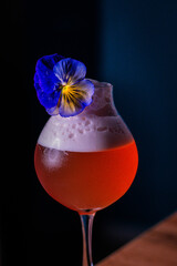 cocktail with a flower