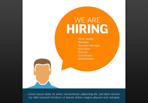 We Are Hiring Minimalistic Color Flyer Layout