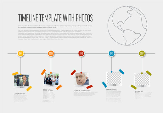 Infographic Photo Snapshots Timeline Template