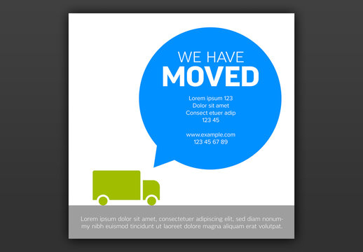 We Have Moved Minimalistic Flyer Layout