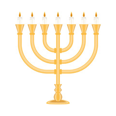 candles in golden chandelier