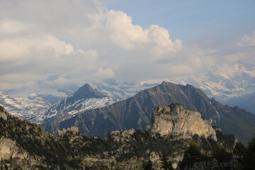 Maenlichen, Tschuggen and Lauberhorn. Mountains near Grindelwald, Switzerland.