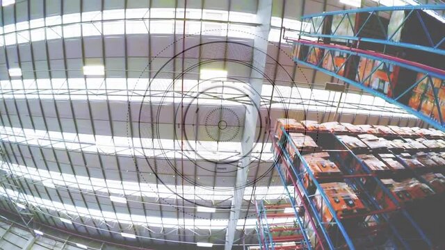 Animation of scope scanning over warehouse