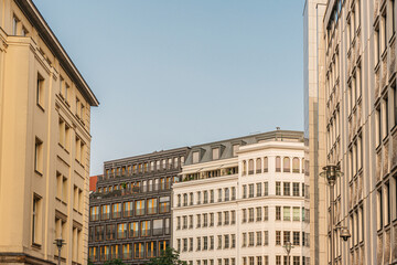 Fototapeta premium dark and white apartment houses at berlin, mitte