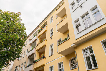 yellow apartment house at prenzlauer berg