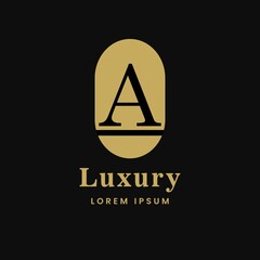 simple alphabet logo luxury concept with ellipse combination