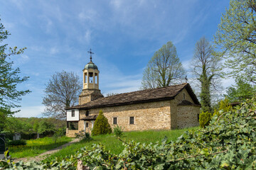 Street and old houses at historical village of Bozhentsi,  Bulgaria