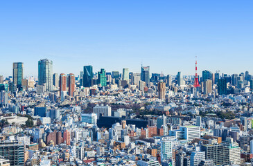 Fototapeta premium 東京 青空と都市風景